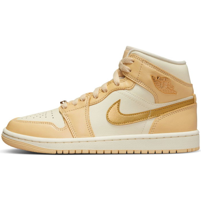 Air Jordan 1 Mid Se vanilie palidă /metallic gold metaliccoconut milkmetallic gold