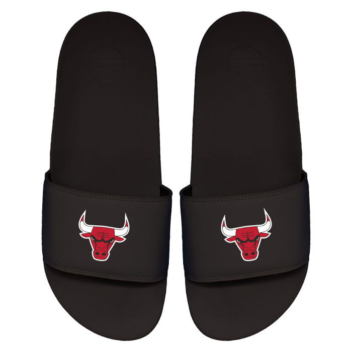 ISLIDE NBA Chicago Bulls Primary Logo Black Motto Steppschuhe